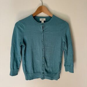 Teal Crew Neck Cardigan
